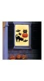 Zwarte kat halloween gel raamstickers