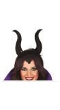 Zwarte maleficent hoorn haarband