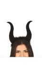 Zwarte maleficent hoorntjes haarband