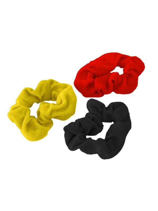 3 scrunchies België - rood/geel/zwart