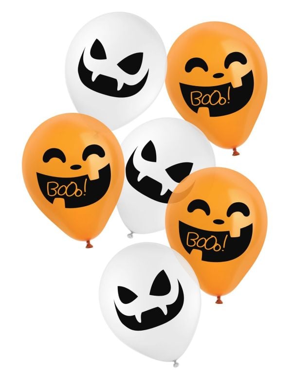 6 Halloween ballonnen 23 cm latex