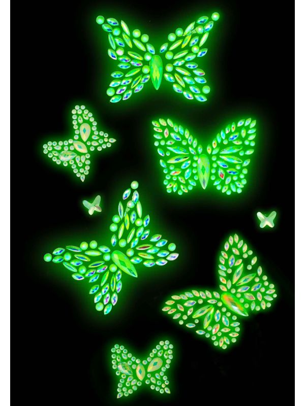 Aurelia glow in the dark vlinder lichaam jewels