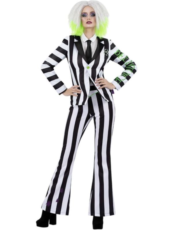 Beetlejuice Dames Outfit Zwart en Wit