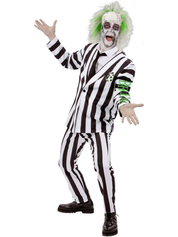 Beetlejuice Heren Kostuum Zwart En Wit