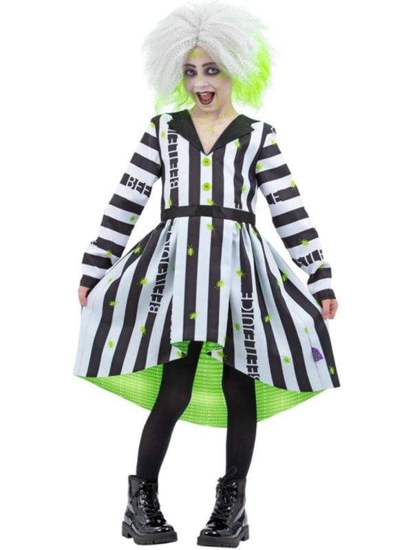 Beetlejuice Meisjes Kostuum Zwart en Wit