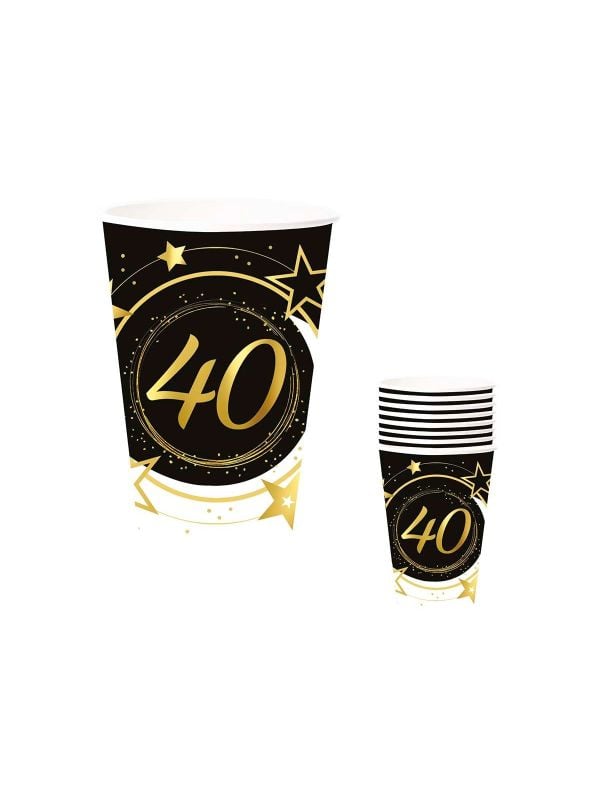 Black gold 40 jaar verjaardag partybekers