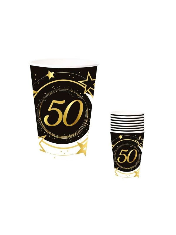 Black gold 50 jaar verjaardag partybekers