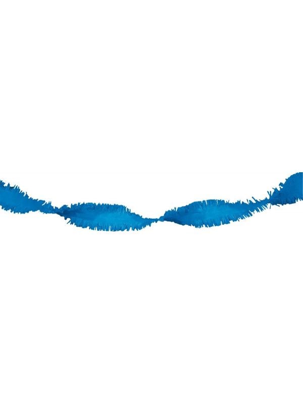 Blauwe crepe papier slinger 24 meter