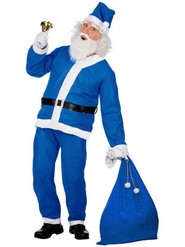 Psychologisch serveerster Open Blauwe kerstman pak | Carnavalskleding.nl