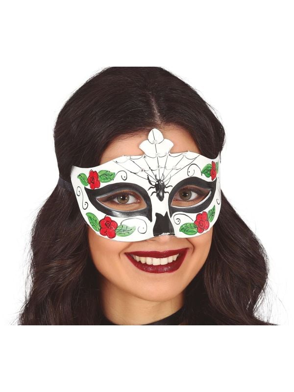 Bloem en spinnenmasker Halloween