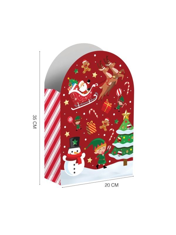 Candy Cane kerst papieren snoepzakjes 6 stuks