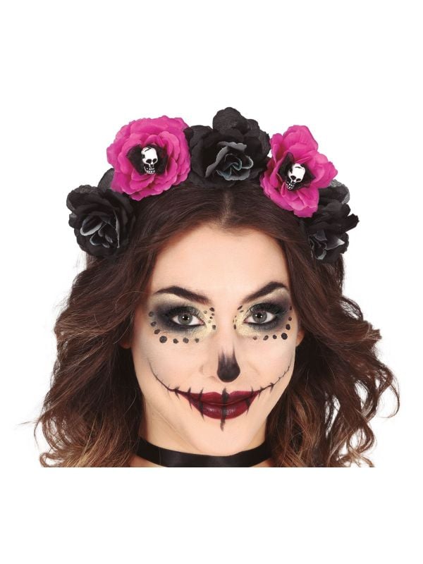 Catrina rozen haarband zwart roze