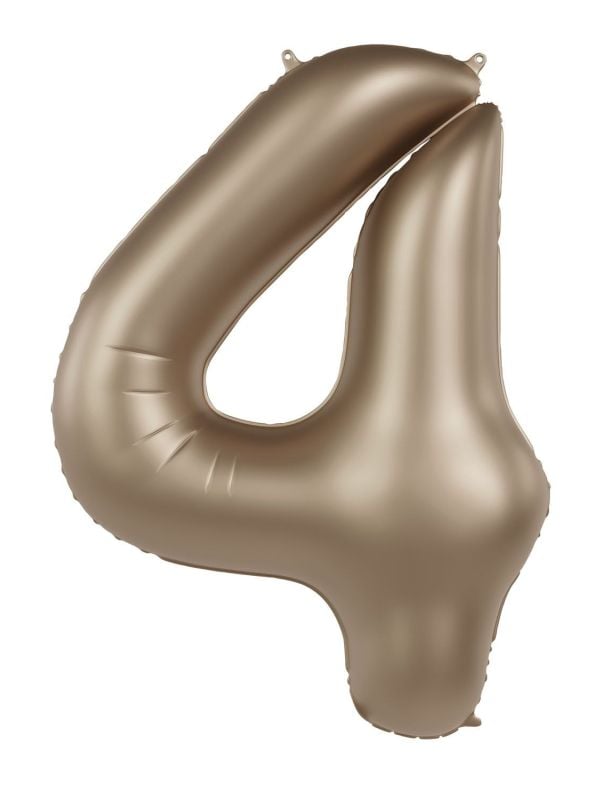 Cijfer 4 folieballon goud 86 cm