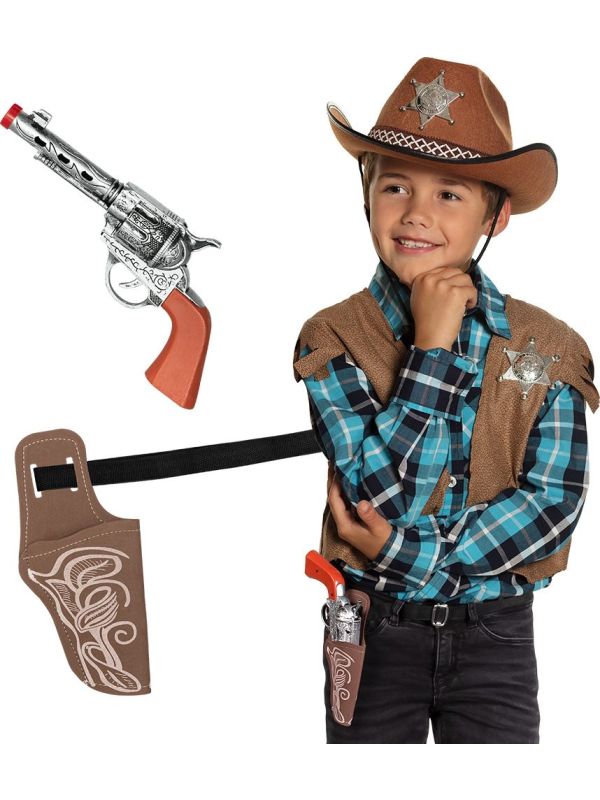 Cowboy Western Accessoireset Kind 3-delig