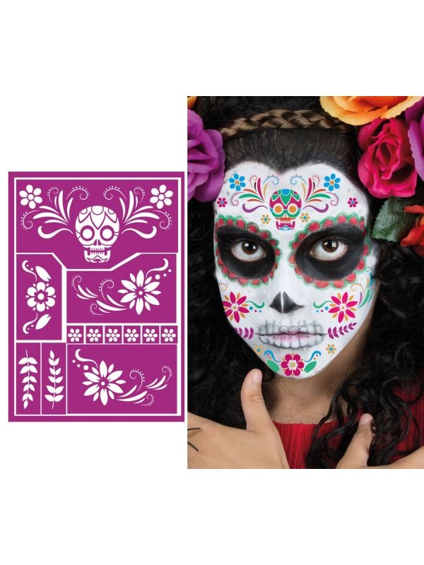 Dia de los muertos schmink sjablonen