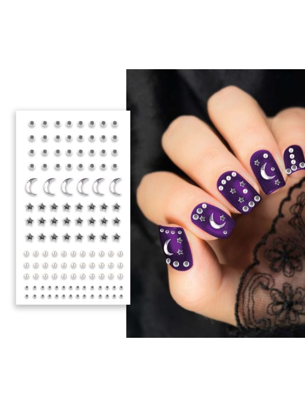 Diamond nagelstickers zilver