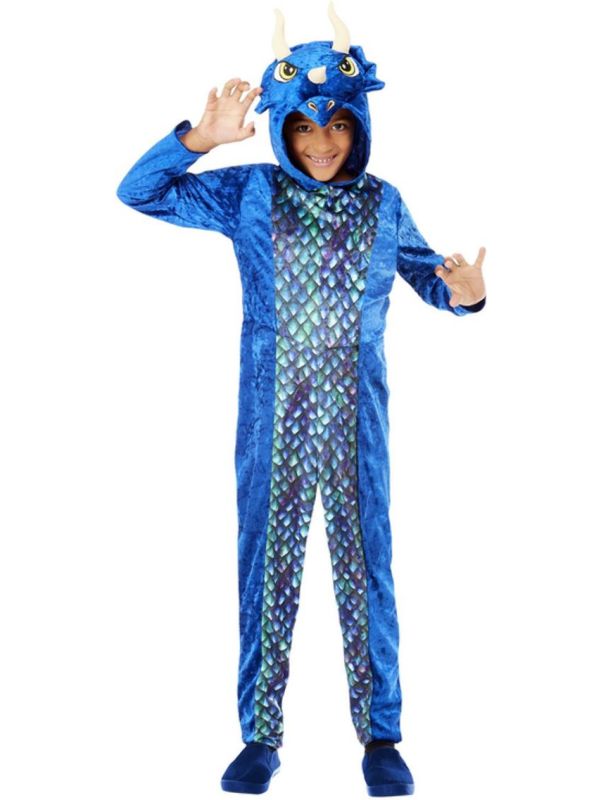 Dino Onesie Kinderen Blauw