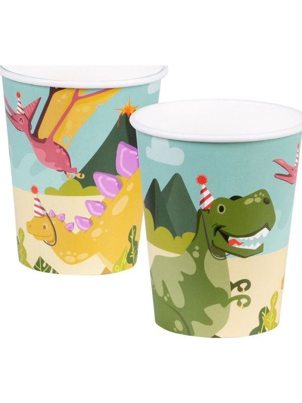 Dino Party Papieren Bekertjes 10 stuks