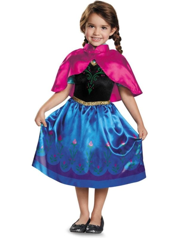 Disney Frozen Anna Jurk Meisjes Blauw en Roze