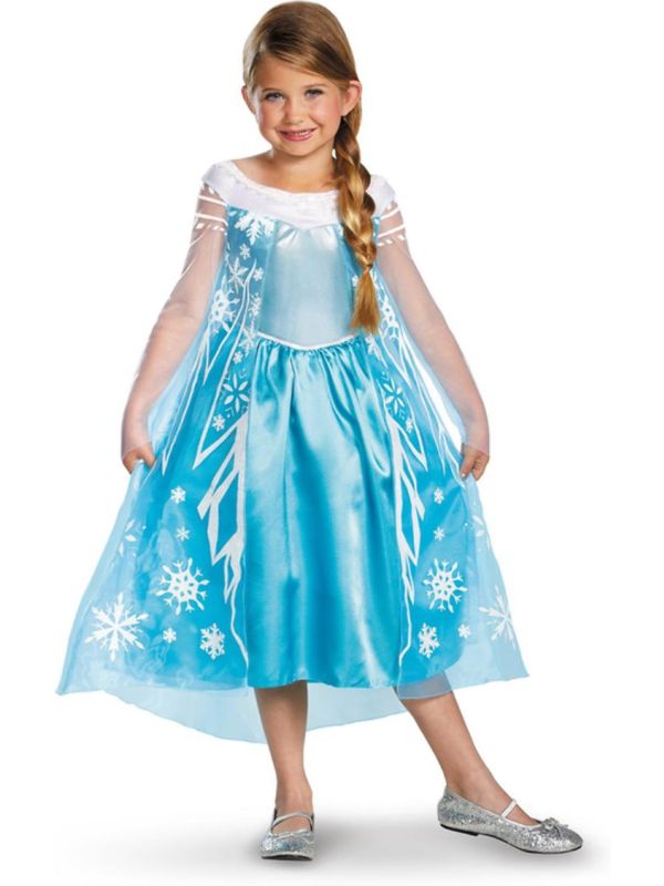 Disney Frozen Elsa Deluxe Meisjes Kostuum Blauw