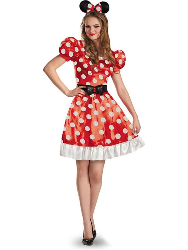 Disney Minnie Mouse Dames Kostuum Rood