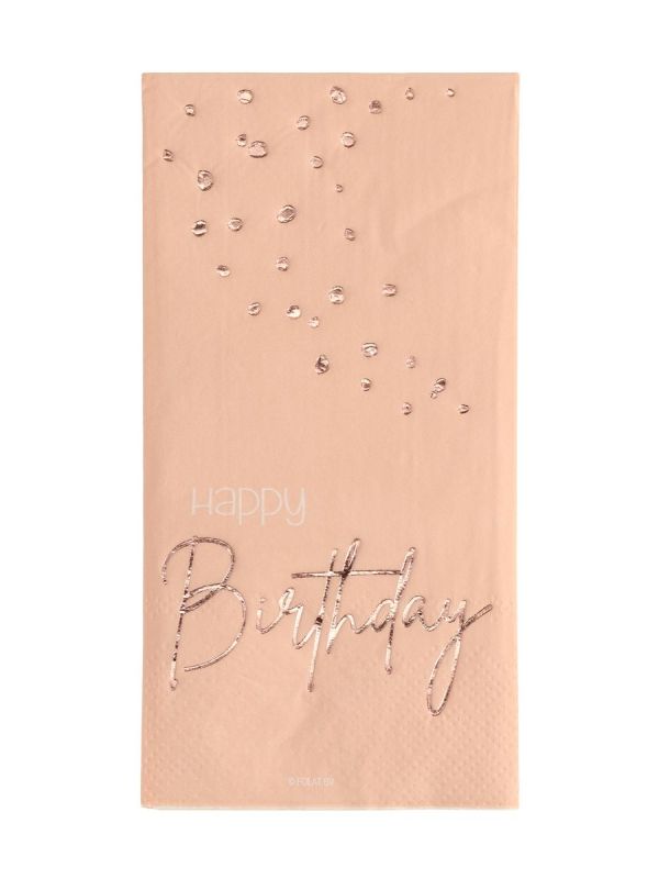 Elegant lush blush happy birthday servetten 10 stuks