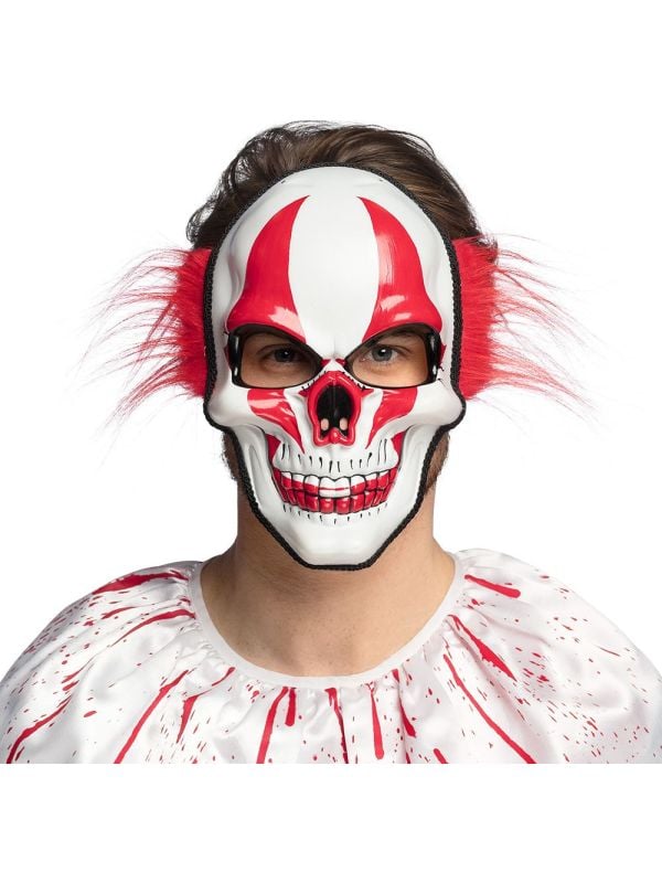 Fiery Clown Gezichtsmasker met haar Halloween