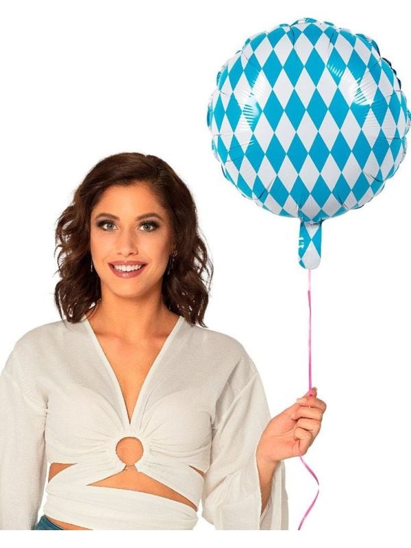 Folieballon Beierse Stijl Blauw Oktoberfest 45cm