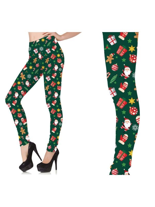 Foute kerst legging dames groen