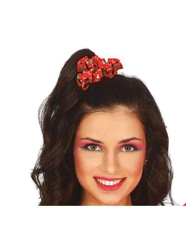 Foute kerst scrunchie rood