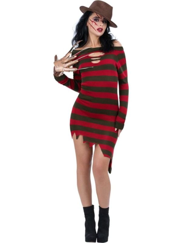 Freddy Krueger Dames Kostuum Rood