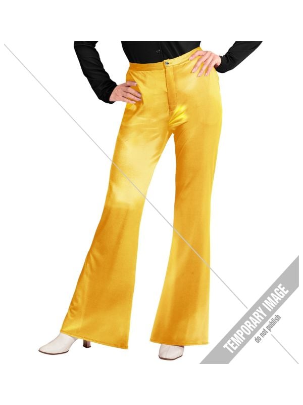 Gele groovy style disco broek dames