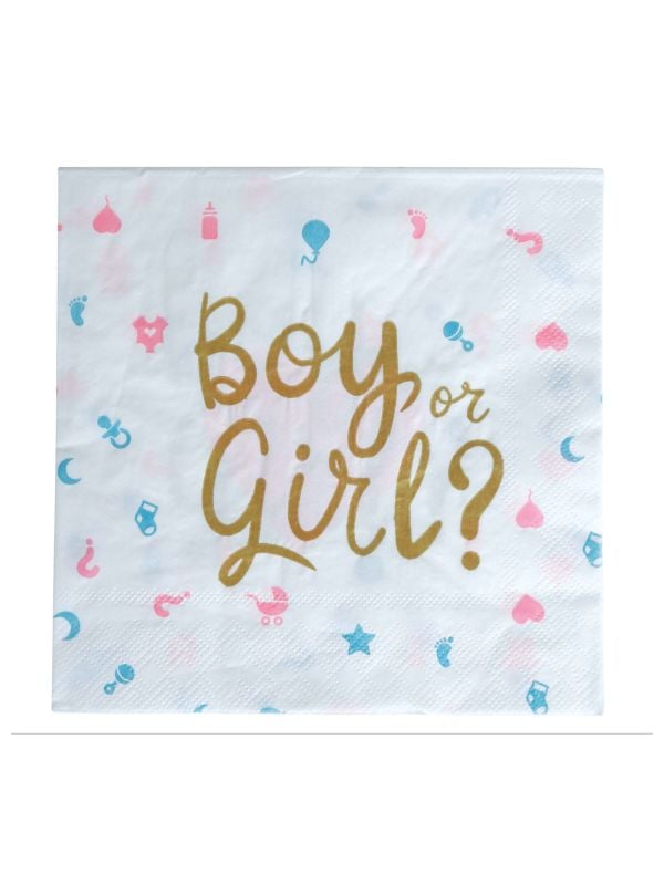 Gender reveal baby servetten