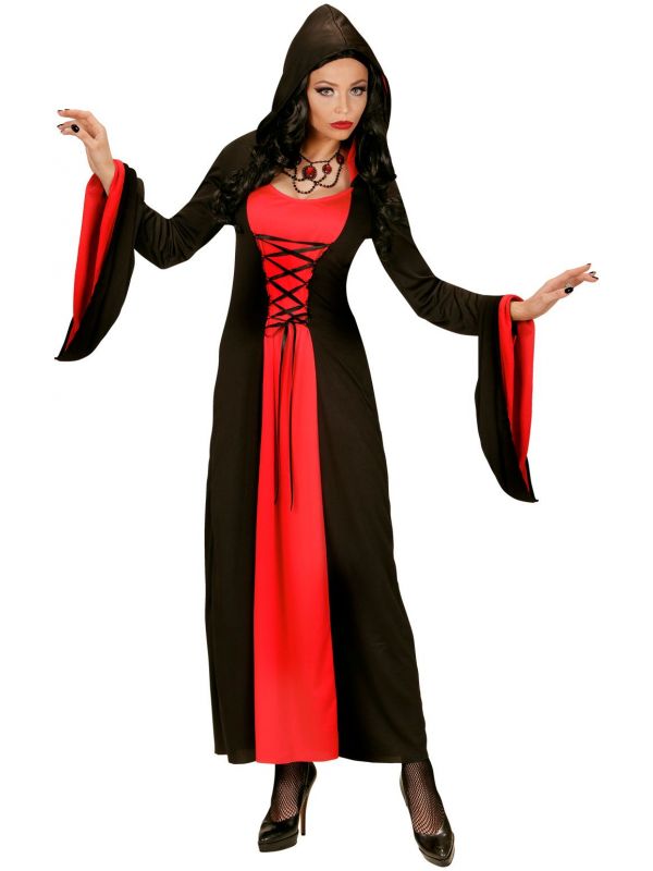 Uitrusting Beven identificatie Gotische zwart rode jurk | Carnavalskleding.nl