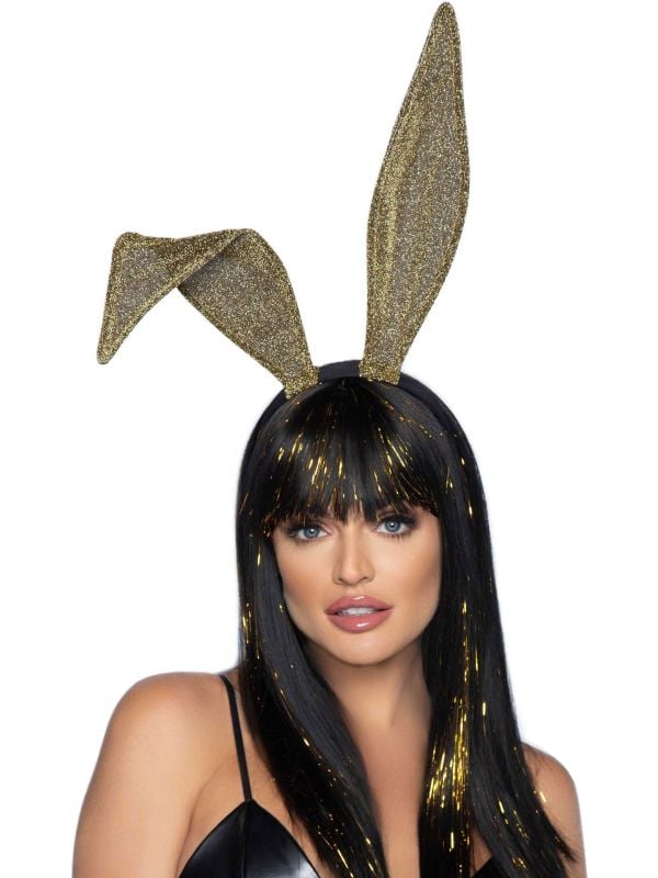 Gouden glitter bunny haarband