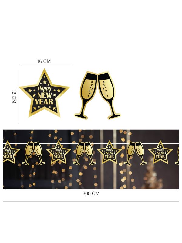 Gouden happy new year hanger slinger