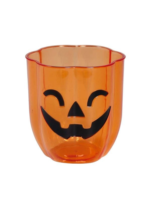 Griezelige oranje pompoen beker halloween