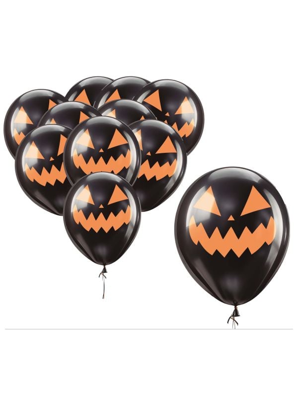 Halloween black pumpkin ballonnen 30cm