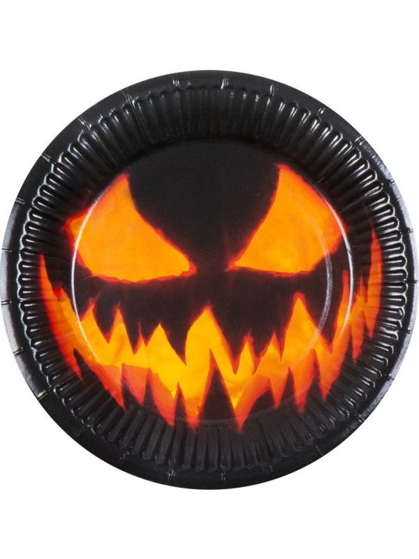 Halloween Creepy Pumpkin Papieren Bordjes 10 Stuks