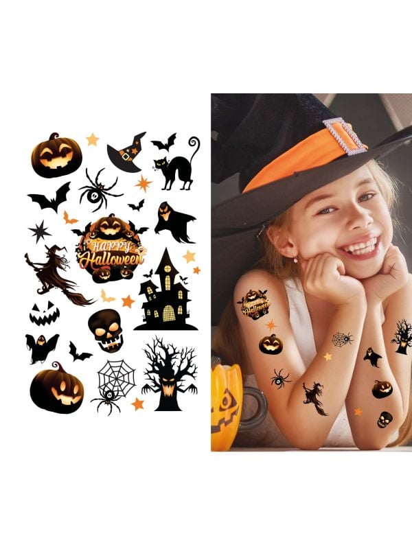 Halloween donkere figuren nep tattoos kind