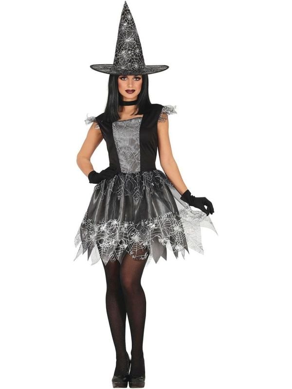 Halloween jurk zilver dames