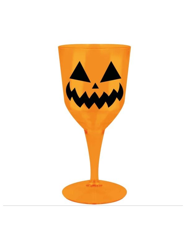 Halloween oranje pompoen wijnglas