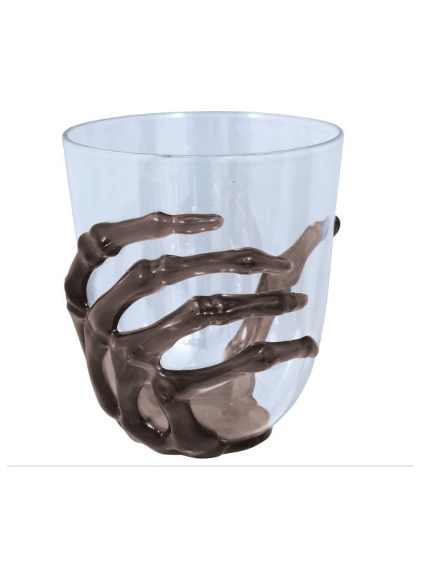 Halloween party glas met skelet hand