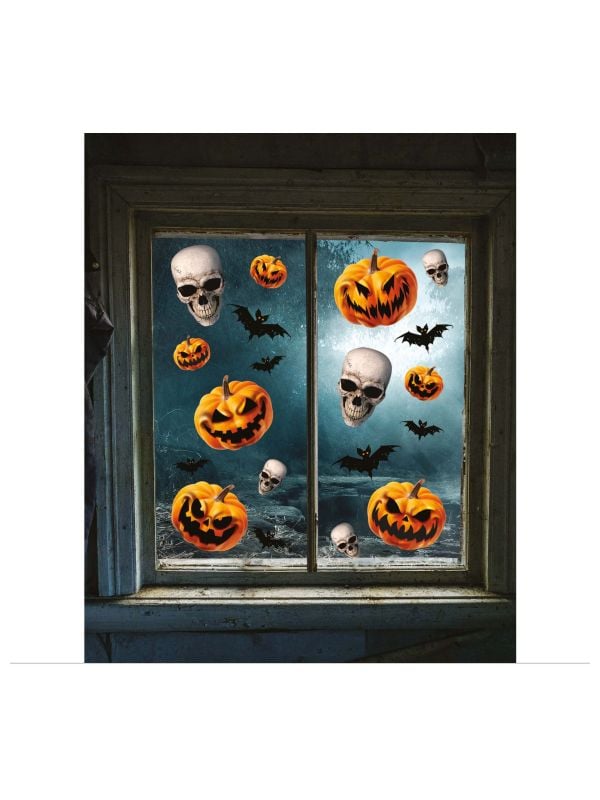 Halloween pompoenen raamstickers