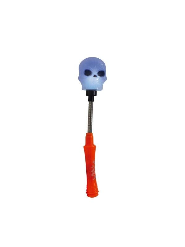 Halloween schedel toverstok met licht 24cm