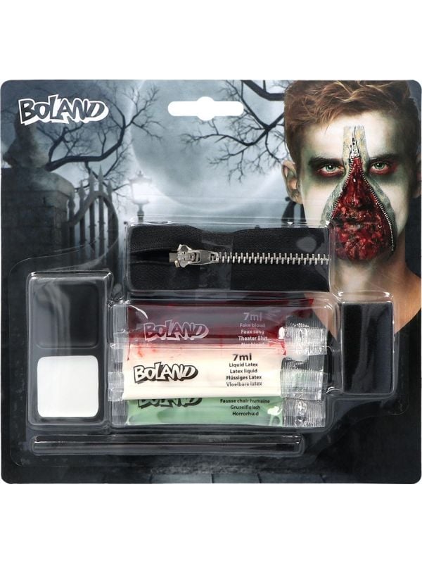 Halloween Schminkset Zombie Rits 7-delig Halloween