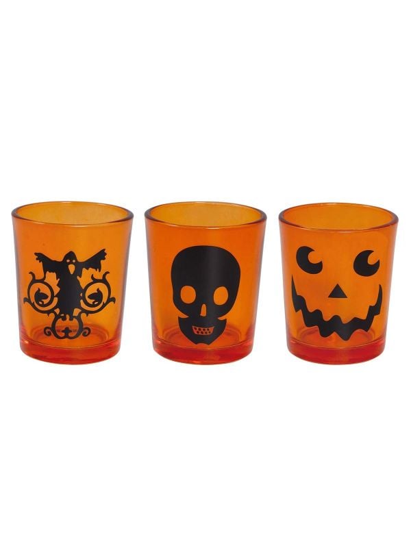 Halloween shotglaasjes oranje pompoen