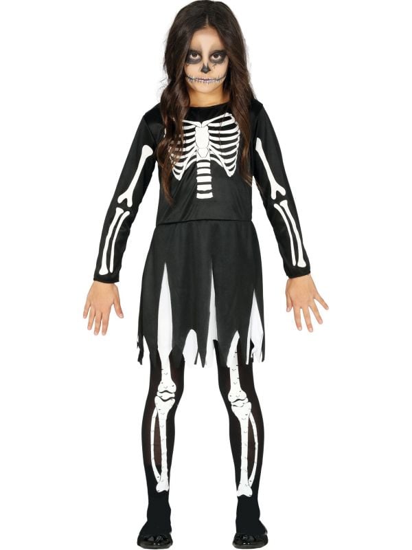 skeletten kostuum meisje |