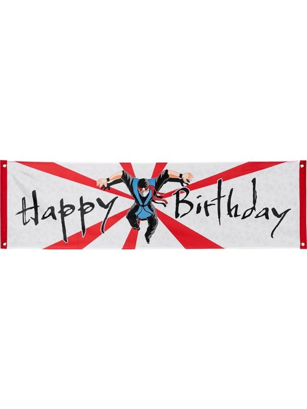 Happy Birthday' Ninja spandoek 50x180cm