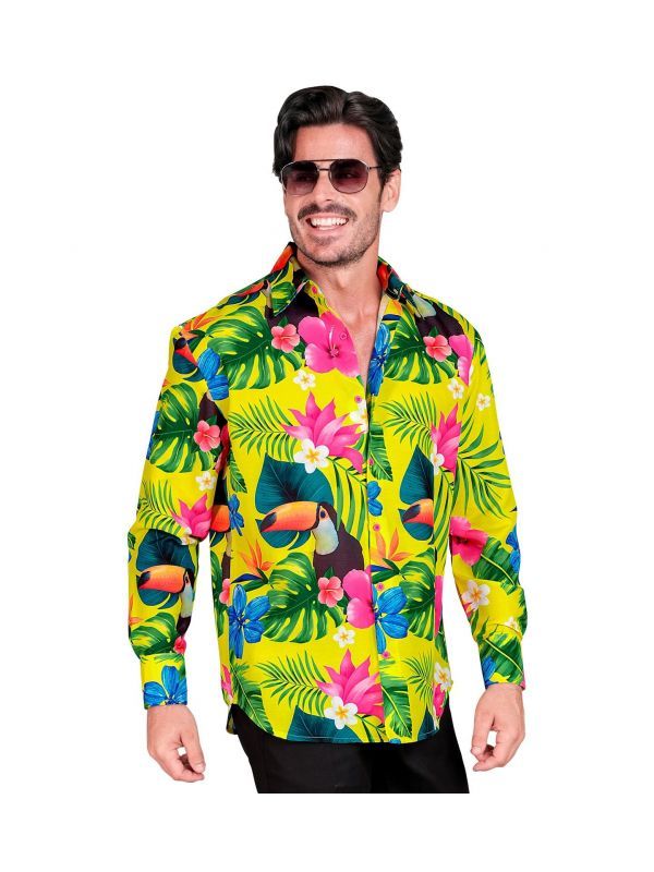 Hawaii tropicana neon blouse heren